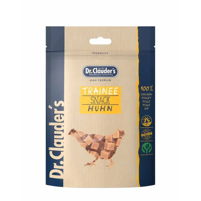 Beställ nu Dr. Clauder’s Trainee Snack Kyckling 80 g för hund och katt