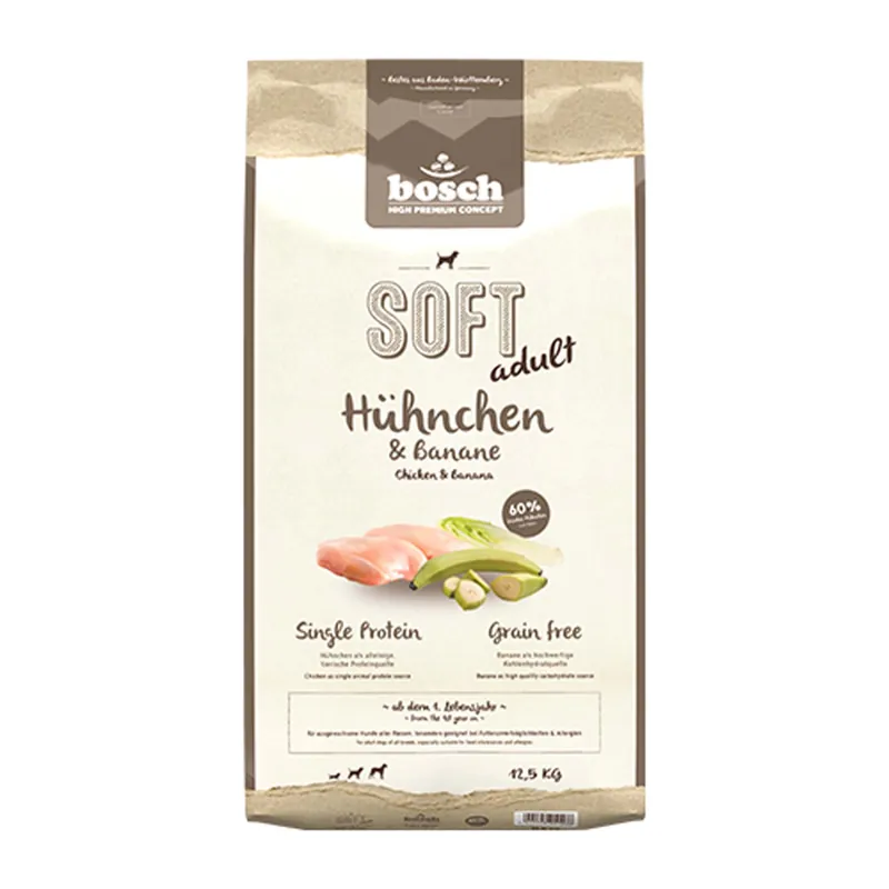 Ekonomipack 2 respektive 3 påsar bosch till lågpris! - Soft Kyckling & banan (2 x 12,5 kg) Utförsäljning