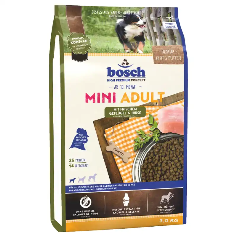 bosch Mini Adult Fjäderfä & hirs - 3 kg Begränsad tid