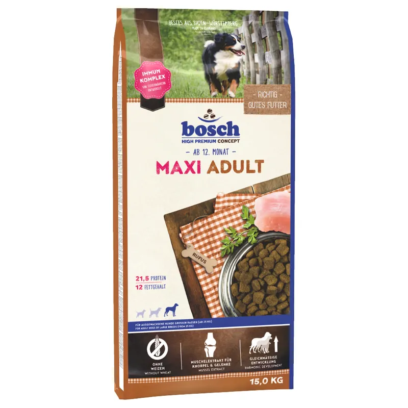 Erbjudande Blandpack 2 stora påsar bosch hundfoder till lågpris - Maxi Adult/Fågel & hirs