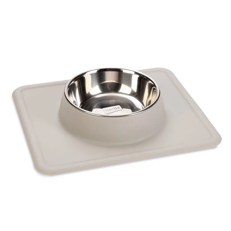 Karlie Dex Silikon hundskål - 350 ml, Ø 14 cm ljusgrå Outlet