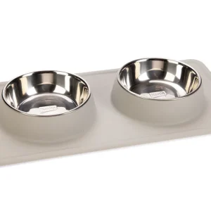 Karlie Dex Diner Set Silikon - 2 x 350 ml, Ø 14 cm ljusgrå Snabb leverans