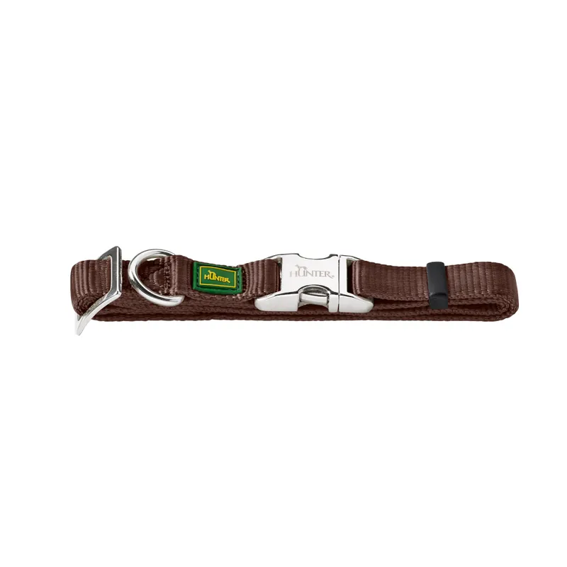 HUNTER krage Vario Basic Alu-Strong, brun - Storlek M 30 - 45 cm halsomkrets, 15 mm bred Begränsat erbjudande