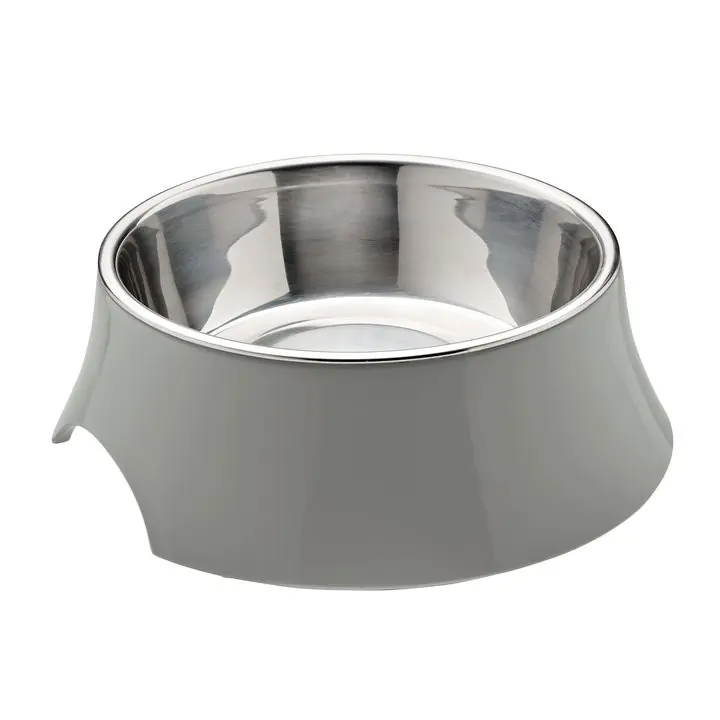 Outlet Atlanta Mat/vattenskål i Melamin - Grå 160 ml