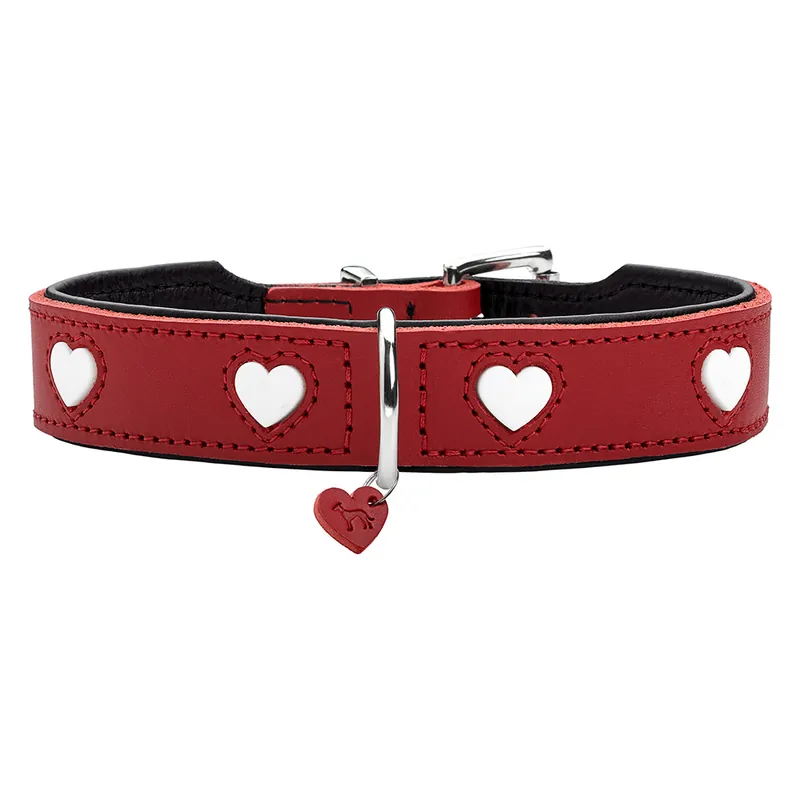 HUNTER Love, rött halsband - Stl. 55 41 - 49 cm halsomfång Erbjudandepris