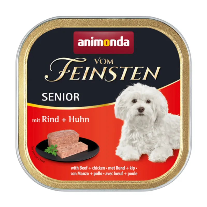 Ekonomipack 48 x 150 g animonda vom Feinsten Grain Free - Senior Nötkött & kyckling Begränsat antal