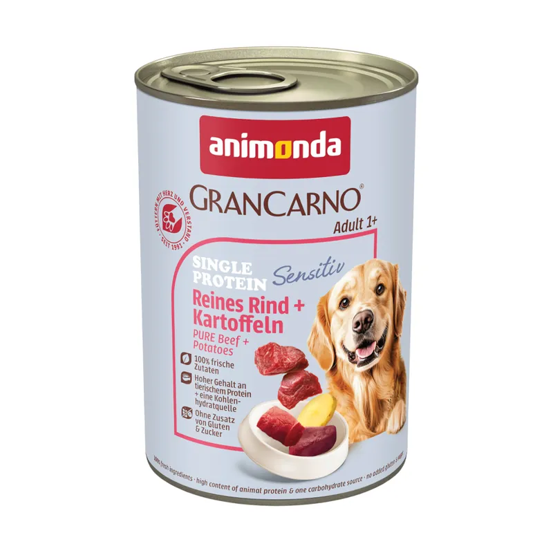 animonda GranCarno Adult Single Protein Sensitive 6 x 400 g - Rent nötkött & potatis Reapris