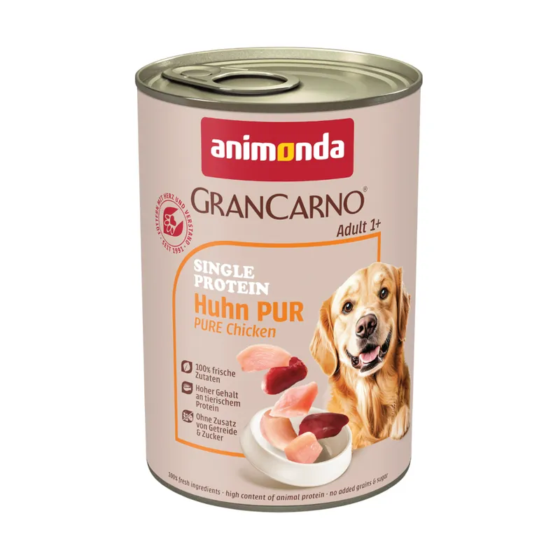 animonda GranCarno Adult Single Protein 6 x 400 g - Ren kyckling Snabb leverans