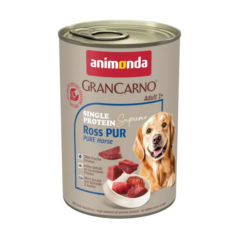 animonda GranCarno Adult Single Protein Supreme 6 x 400 g - Ren häst Extra rabatt