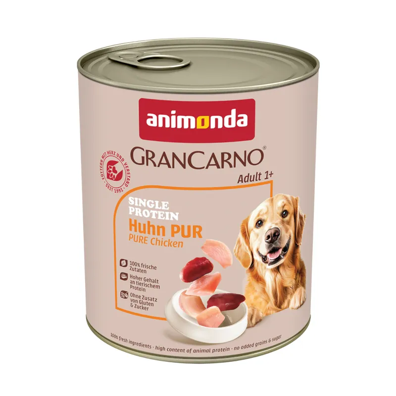 Expressleverans animonda GranCarno Adult Single Protein 24 x 800 g - Ren kyckling