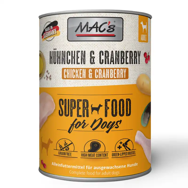 Ekonomipack MAC‘s Adult 24 x 800 g - Kyckling & tranbär Nedsatt pris