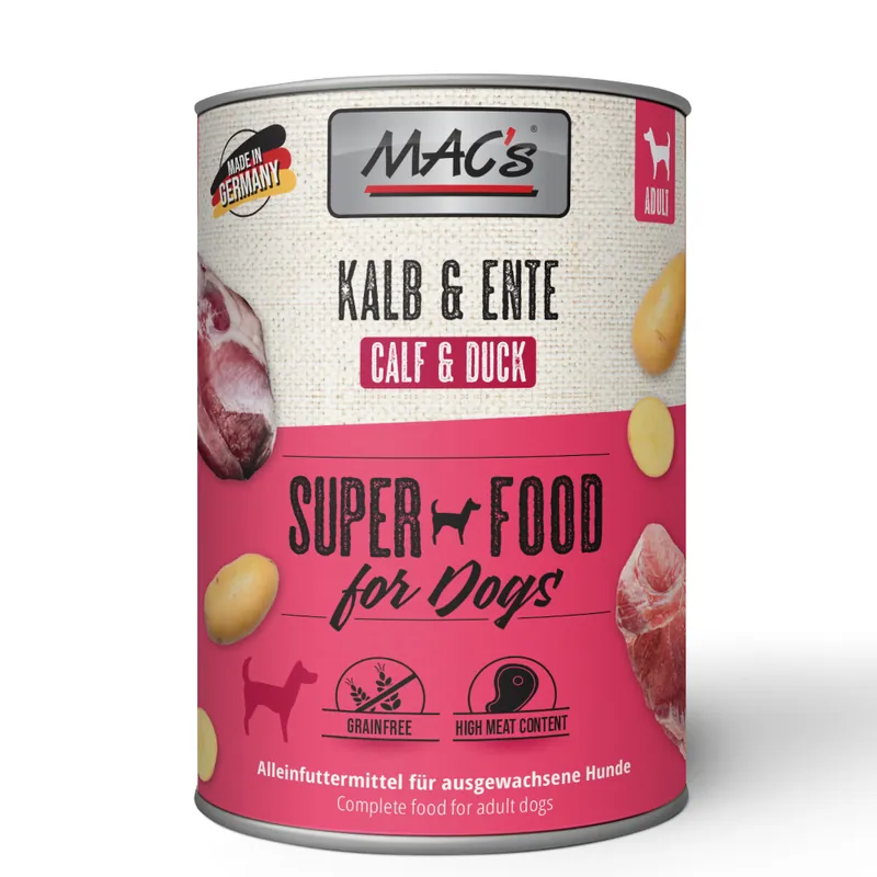 Beställ idag Ekonomipack MAC‘s Adult Superfood 24 x 400 g - Kalv & anka