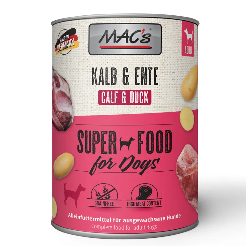 Ekonomipack MAC‘s Adult 24 x 800 g - Kalv & anka Köp nu