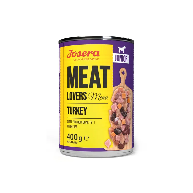 Josera Meat Lovers Junior Menü 6 x 400 g - Kalkon Snabb frakt