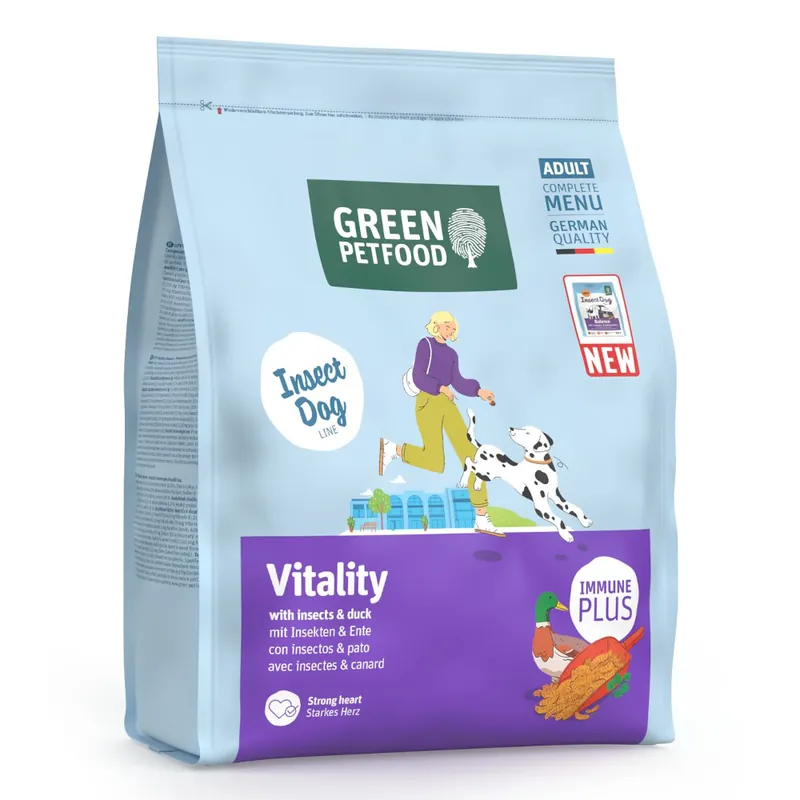 Green Petfood Dog Vitality med insekter & anka - 900 g Lågt pris