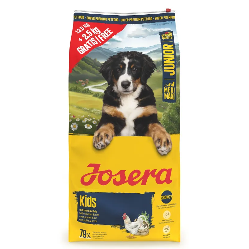 Utförsäljning Josera Medi/Maxi Junior Kids - 12,5 + 2,5 kg på köpet!