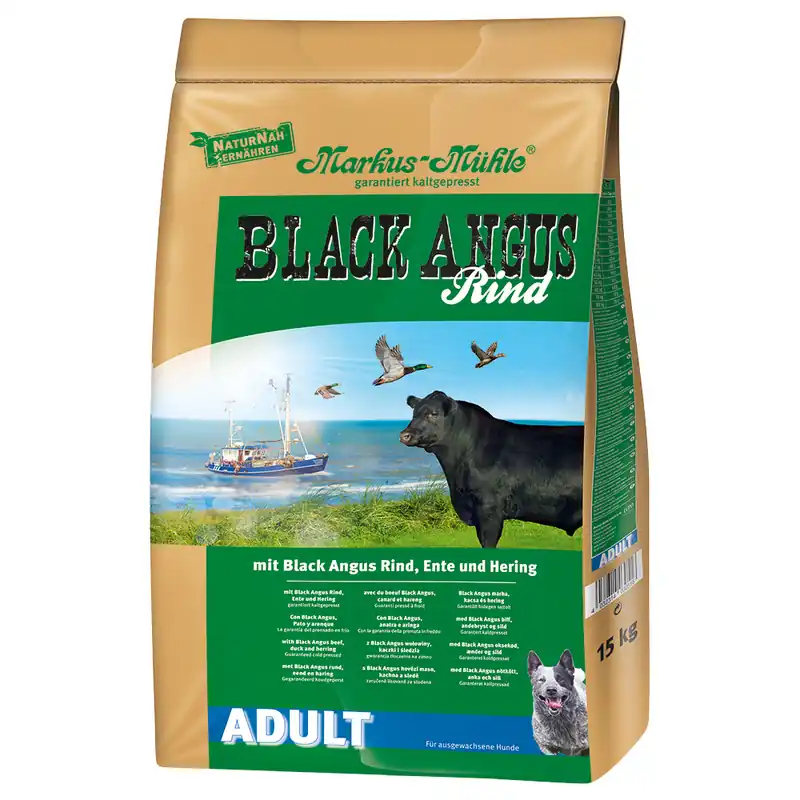 Billigare Ekonomipack Markus-Mühle hundfoder - Black Angus Adult (2 x 15 kg)