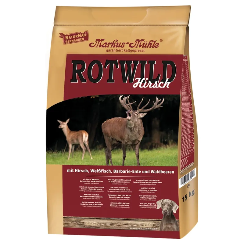 Ekonomipack Markus-Mühle hundfoder - Rotwild Hjort (2 x 15 kg) Snabb frakt