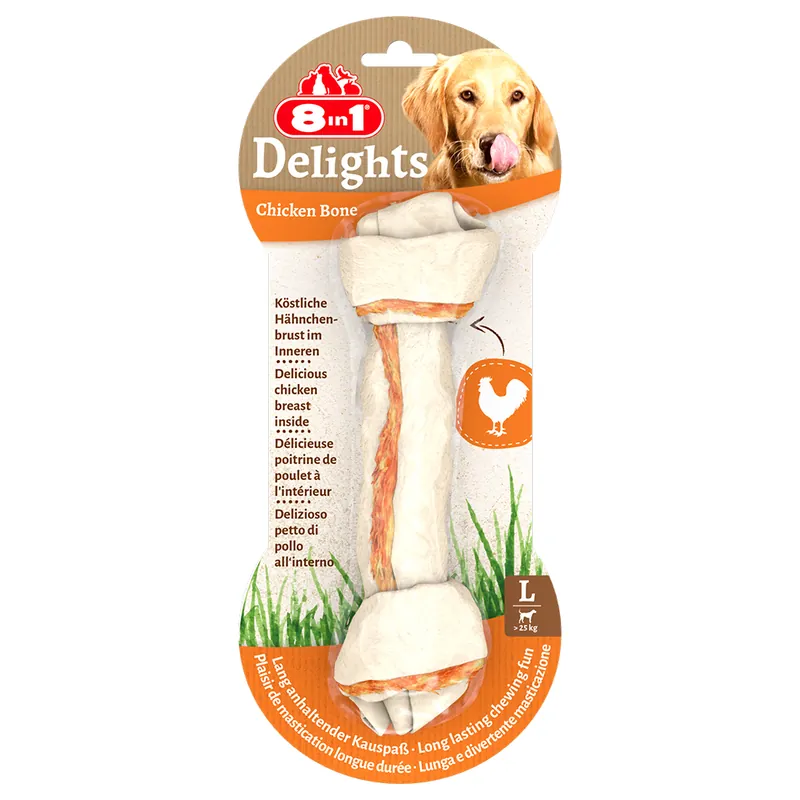 8in1 Delights tuggben med kyckling - Ekonomipack L, 3 x 85 g (3 st) Endast denna vecka