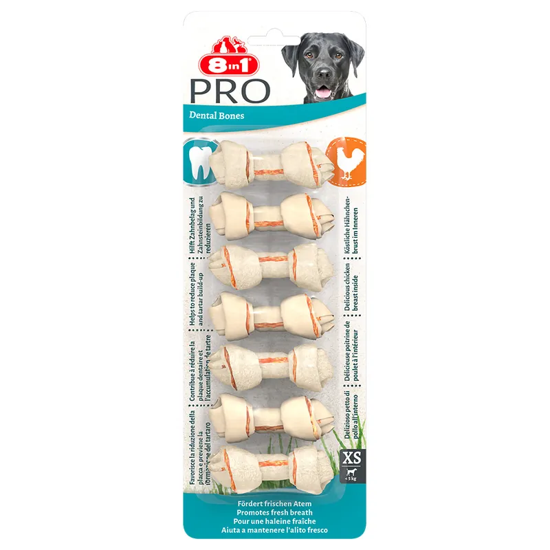 8in1Pro Dental Chicken tuggben - XS 7 st Begränsat erbjudande