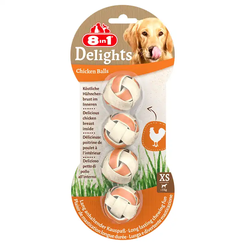 Billigare 8in1 Delights Chicken Chewing Balls med kyckling - Ekonomipack 6 x 36 g (24 st)