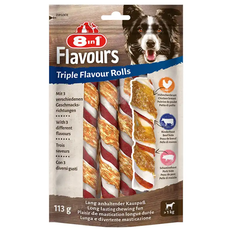 8in1 Triple Flavour Rolls tuggstänger - 3 st Kundfavorit