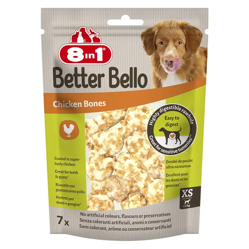 8in1 Better Bello kycklingben - Ekonomipack 2 x 7 st (storlek XS) Billig