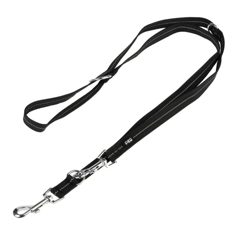 Beställ nu TIAKI Reflective Rubber hundkoppel, svart - 200 cm långt, 20 mm brbrettit