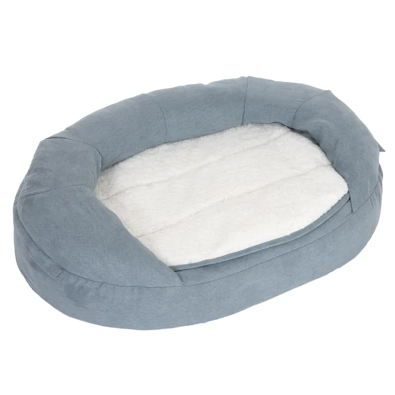 Memory oval hundbädd, grå - L 72 x B 50 x H 20 cm Lägg i varukorgen