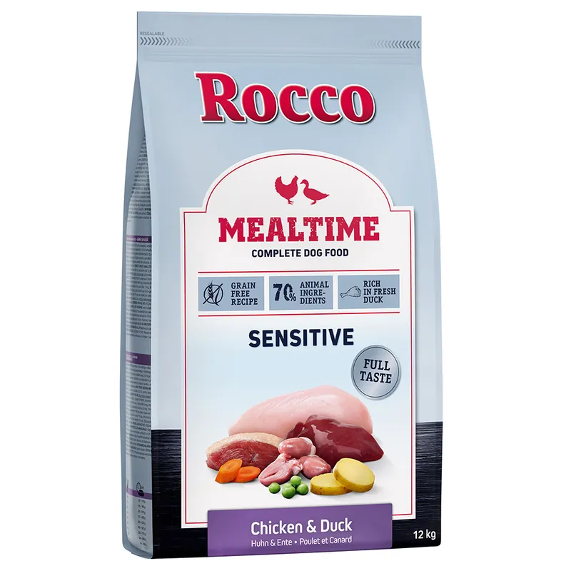 Rocco Mealtime Sensitive - rikt på färsk kalkon och färsk kyckling 12 kg Utförsäljning