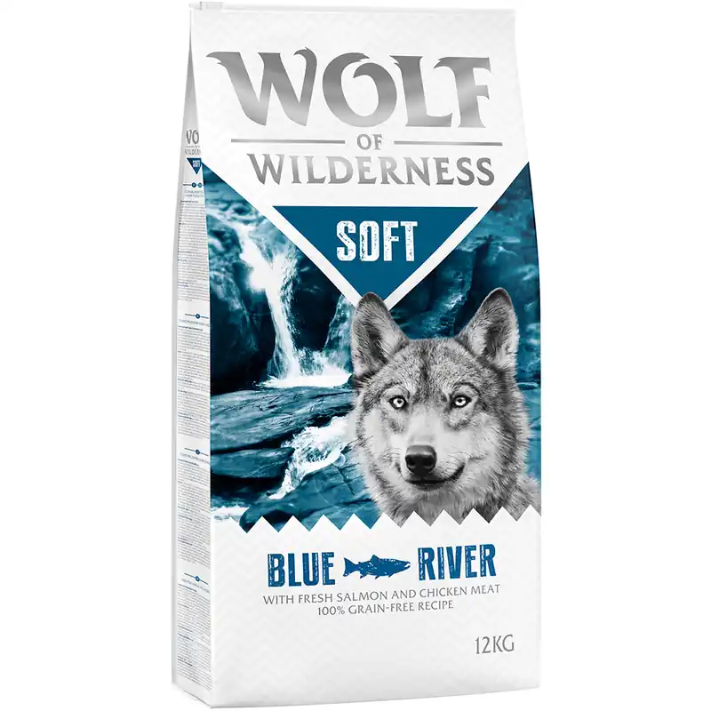 Endast denna vecka Wolf of Wilderness Soft - Blue River - Salmon med kyckling - 12 kg