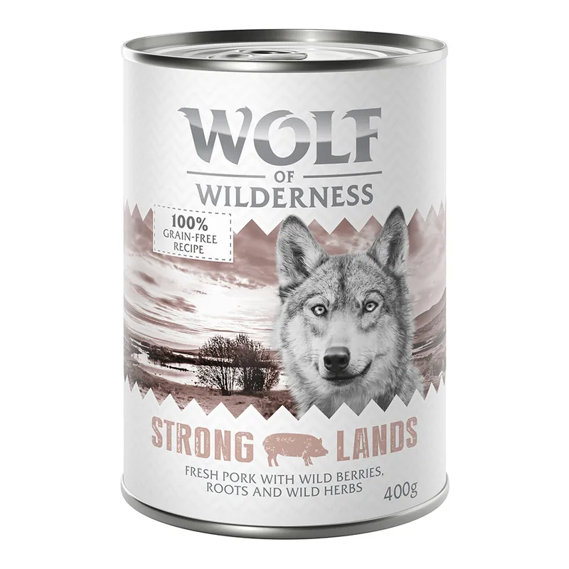 Wolf of Wilderness Adult - Single Protein 6 x 400 g - Strong Lands - Pork Billig