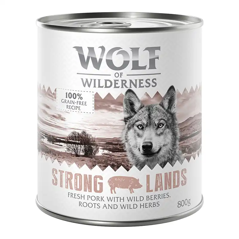 Wolf of Wilderness Adult - Single Protein 6 x 800 g - Strong Lands - Pork Populärt val
