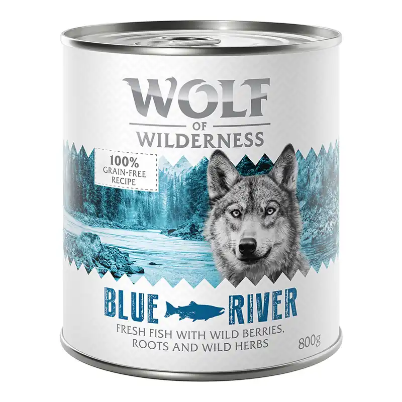 Wolf of Wilderness Adult - Single Protein 6 x 800 g - Blue River - Fish Lågt pris
