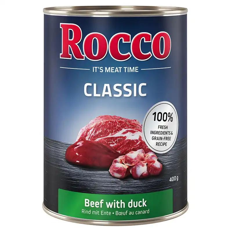 Ekonomipack Rocco Classic 24 x 400 g - Nötkött & anka Extra rabatt