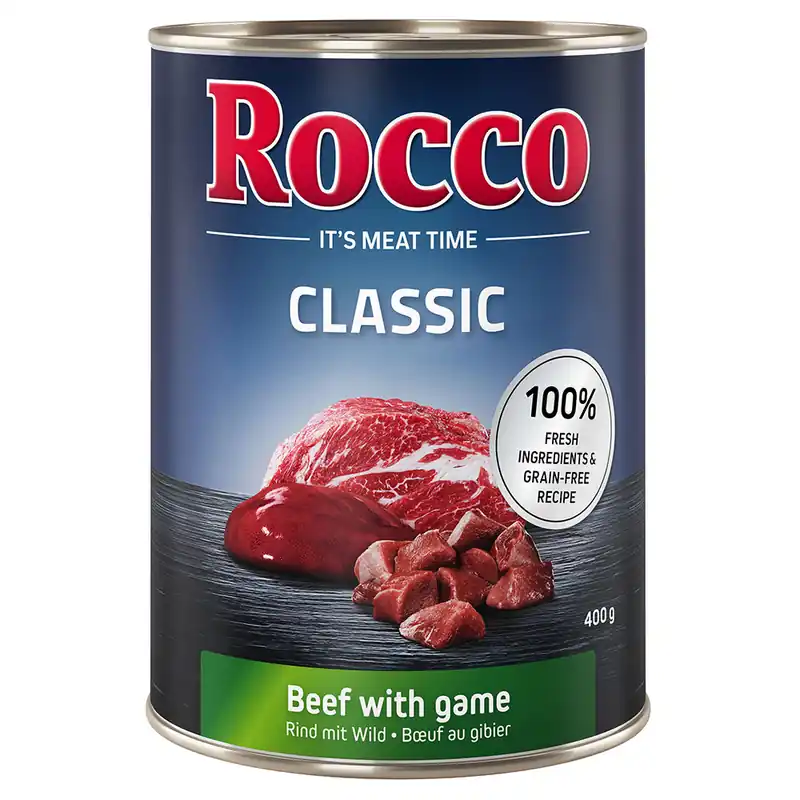 Lågt pris Ekonomipack Rocco Classic 24 x 400 g - Nöt & vilt