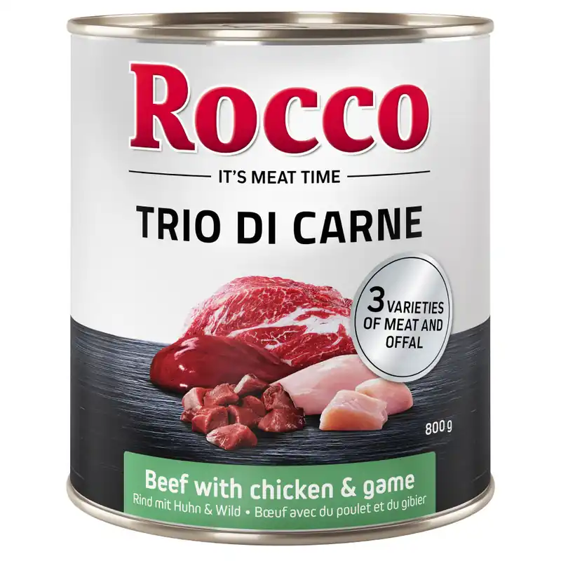 Rocco Trio di Carne 6 x 800 g - Nötkött, kyckling & vilt Lägg i varukorgen