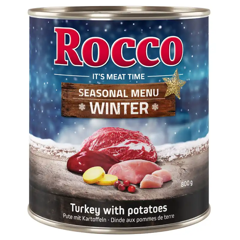 Begränsat erbjudande Rocco Winter Menu specialutgåva under en begränsad tid - 6 x 800 g Nötkött med kalkon & potatis