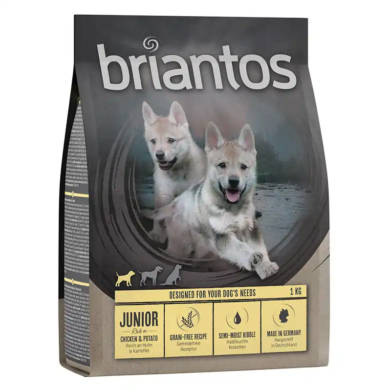 Beställ idag Briantos Grain Free Junior Kyckling & potatis - 4 x 1 kg