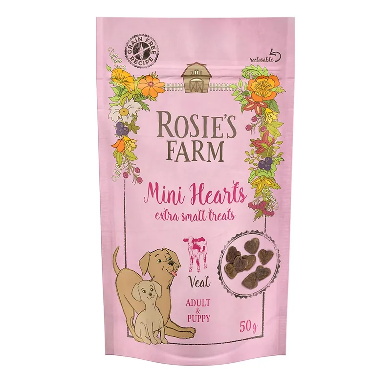 Rosie‘s Farm Puppy & Adult "Mini Hearts" Veal - 50 g Outlet