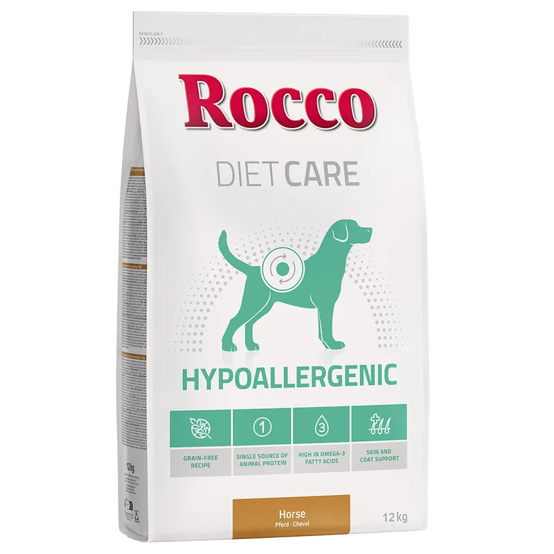 Extra rabatt Ekonomipack Rocco Diet Care torrfoder 2 x 12 kg - Hypoallergen med häst