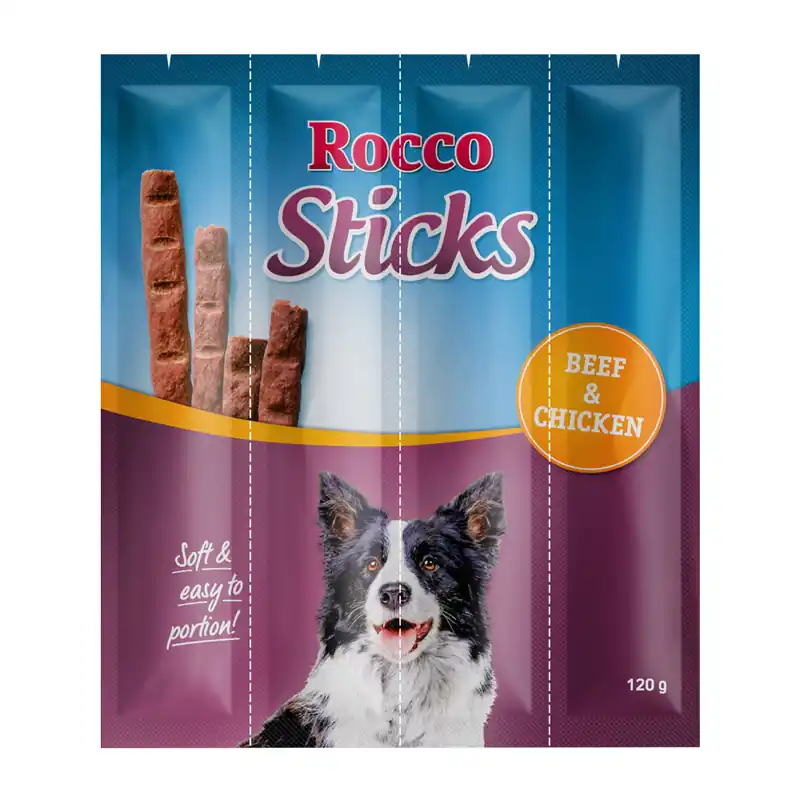 Begränsat antal Rocco Sticks - Nötkött & Kyckling 12 st (120 g)