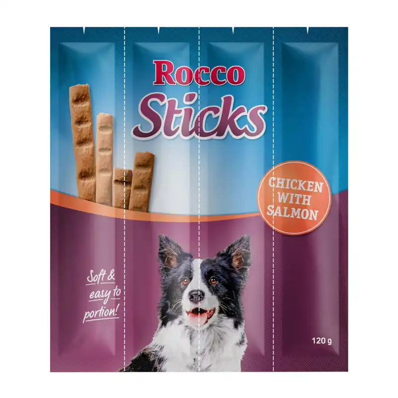 Erbjudande Rocco Sticks - Kyckling & Lax 12 st (120 g)