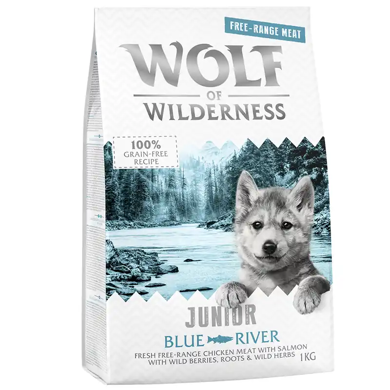 Wolf of Wilderness Junior Blue River - Free Range Chicken & Salmon - 1 kg Köp nu