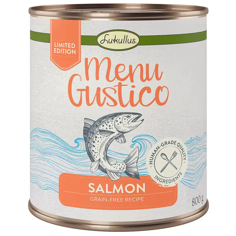 Köp online Lukullus Menu Gustico - Lax med morötter, alfalfa & spenat - 6 x 800 g