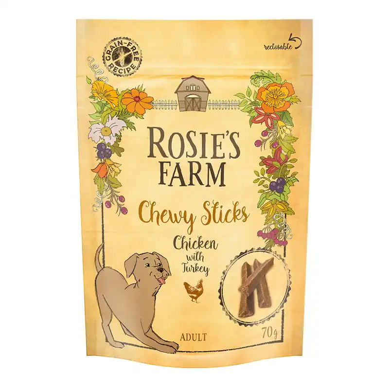 Rosie‘s Farm Chewy Sticks Chicken & Turkey - 70 g Nyhet