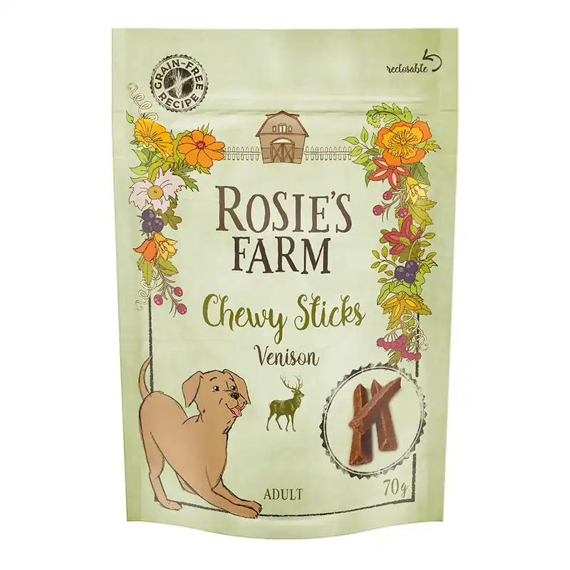 Rosie‘s Farm Chewy Snack Venison - Ekonomipack 5 x 70 g Erbjudande