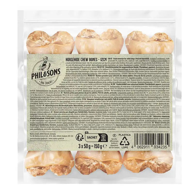 Endast denna vecka Phil & Sons tuggben av hästhud - 3 x 12