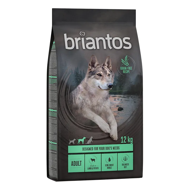 Beställ idag Briantos Grain Free Adult Lamm & potatis - Ekonomipack 2 x 12 kg