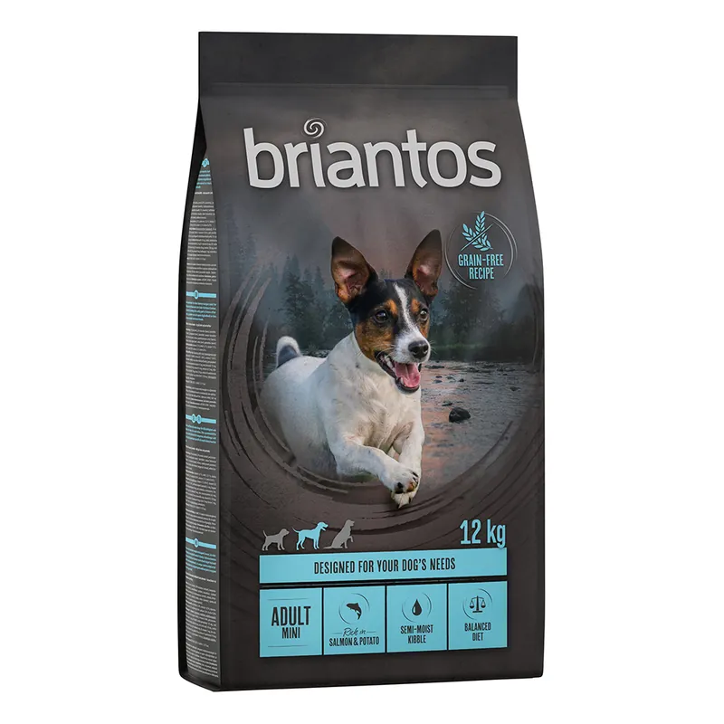 Briantos Grain Free Adult Mini Lax & potatis - Ekonomipack 2 x 12 kg Sänkt pris